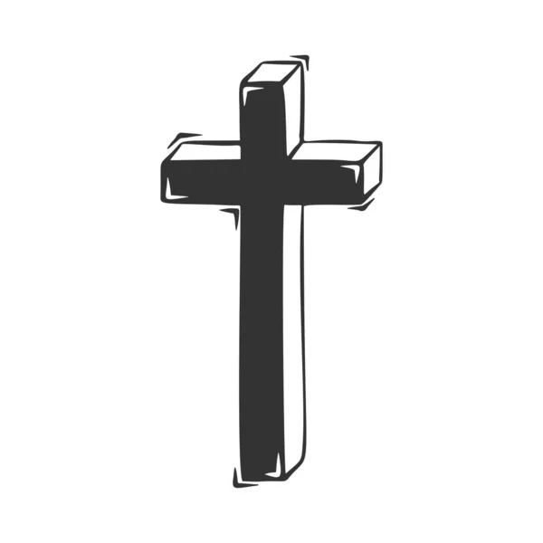 Мальований Вручну Вектор Релігійного Хреста — стоковий вектор