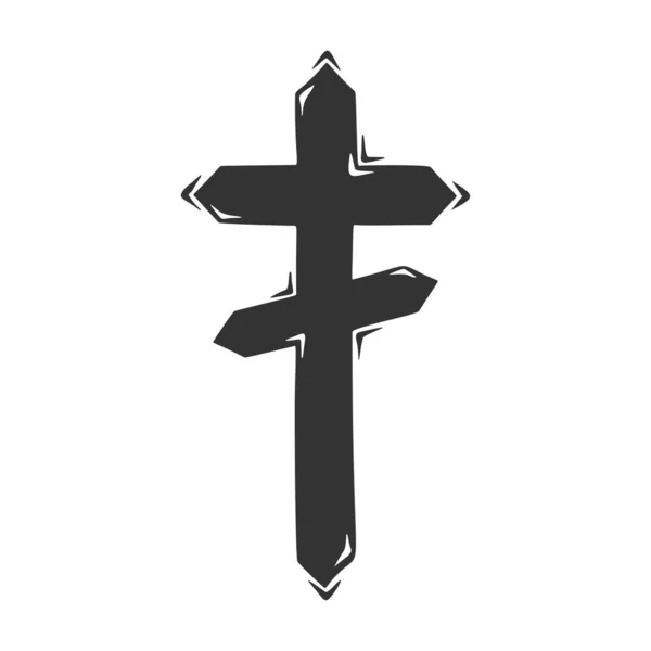 Ręcznie Rysowany Wektor Krzyża Religijnego — Wektor stockowy