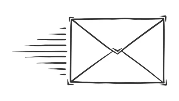 Vector Dibujado Mano Del Mensaje Correo Electrónico — Archivo Imágenes Vectoriales
