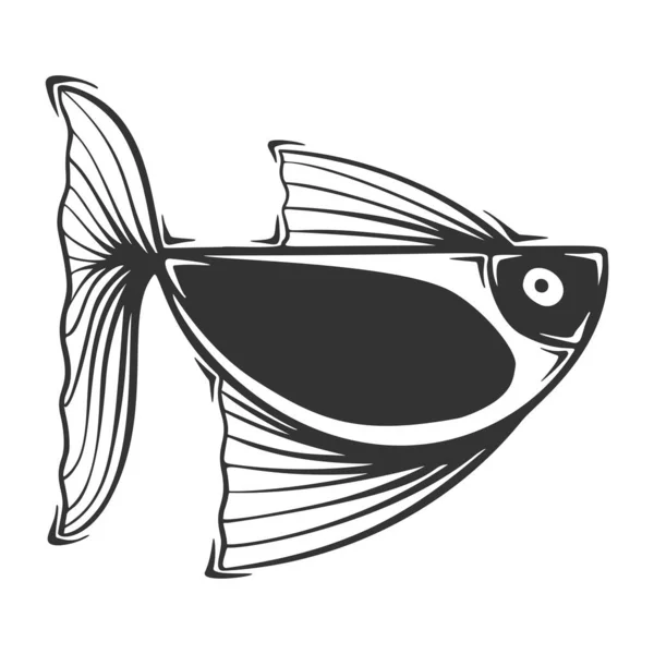 Vecteur Dessiné Main Poissons Exotiques — Image vectorielle