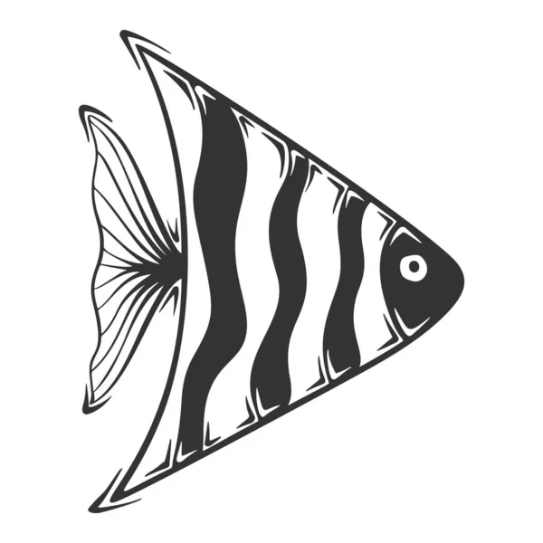 Vecteur Dessiné Main Poissons Exotiques — Image vectorielle