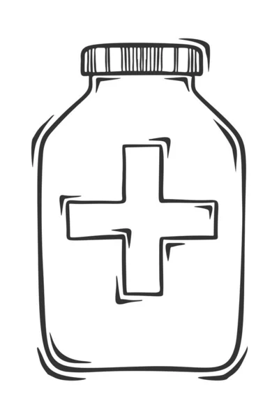 Handritad Vektor För Medicinsk Flaska — Stock vektor