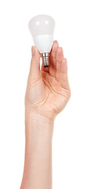 Beyaz LED ampul beyaz üzerine izole.