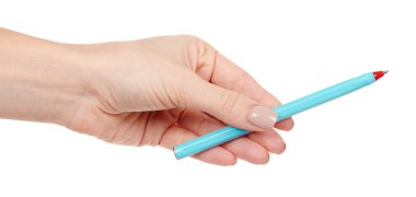 Mavi kalem beyaza izole edildi.