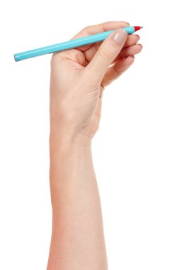 Mavi kalem beyaza izole edildi.