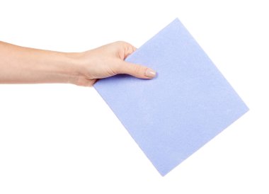 Renkli temizlik bezi beyaza izole edildi.