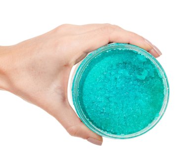 Turkuaz vücut kabuğu beyaza izole edildi.