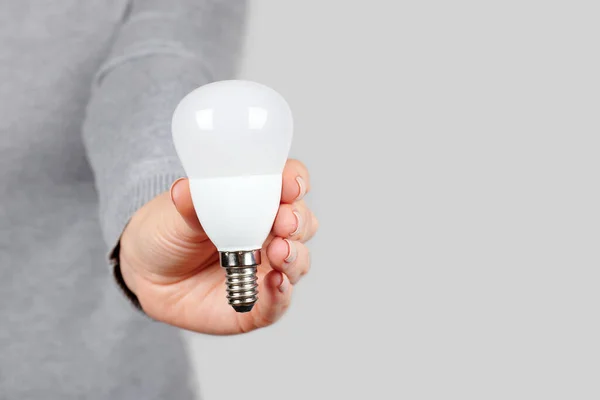 Hand White Led Lamp — Stock Photo, Image
