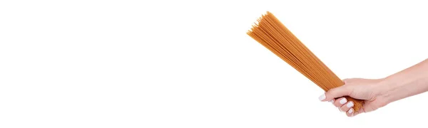 Spaghetti Grano Duro Scuro Pasta Cruda — Foto Stock