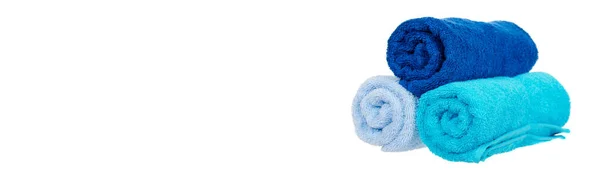 Toalhas Algodão Azul Isoladas Branco — Fotografia de Stock