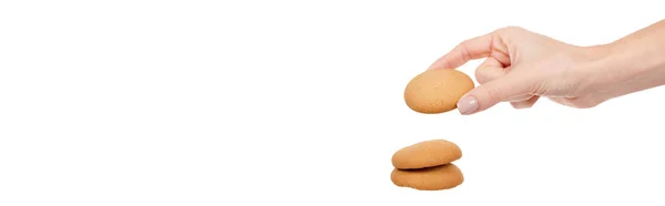 Biscoito Feito Mão Isolado Branco — Fotografia de Stock