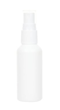 Beyaz plastik el antiseptiği beyaza izole edilmiş.