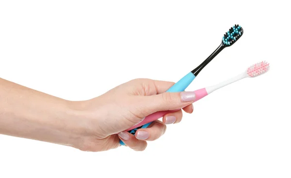 Pink Dental Toothbrush Isolated White — Stock Photo, Image