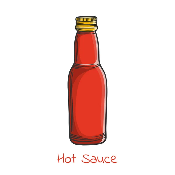 Red Hot Chilli Sauce Cartoon Style Vector Image — Stock Vector