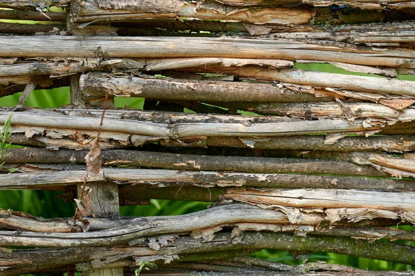 Drewniane Ogrodzenie Bliska Tło Rustykalna Struktura Ściany — Zdjęcie stockowe