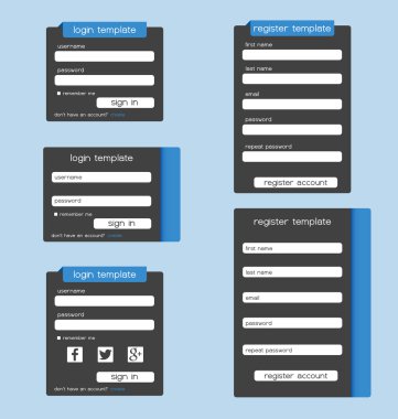 Kullanıcı arabirimi şablonu. Web öğeleri. UX.