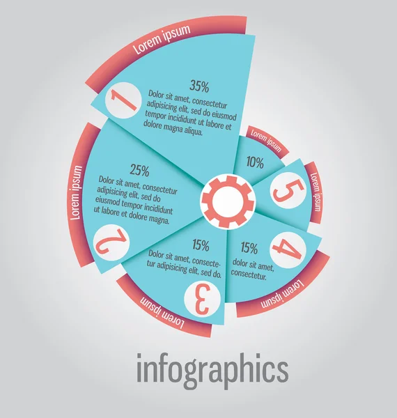 Pizza als, zoals pie, diagram, kan worden gebruikt voor infographics, web — Stockvector