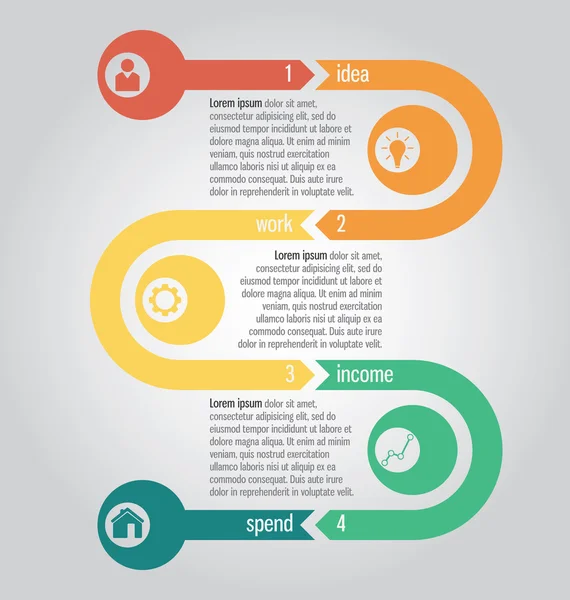 Duidelijk sjabloon. Kan worden gebruikt voor infographics, websites elementen, — Stockvector