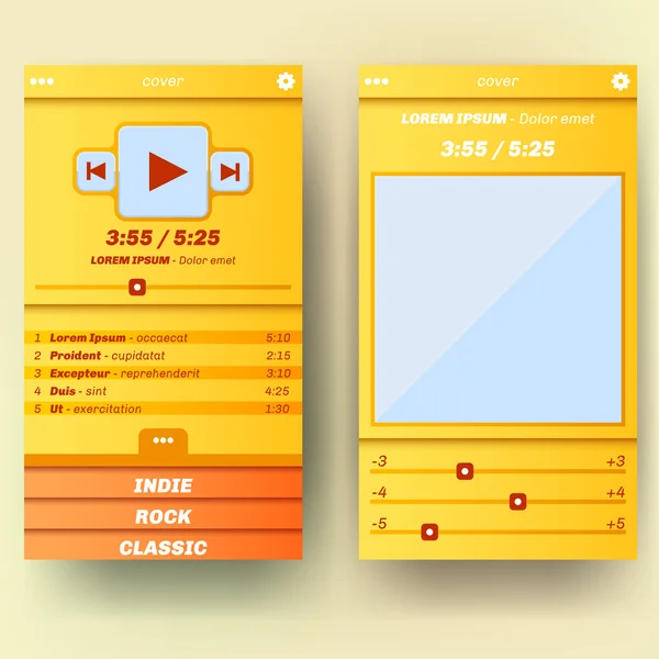 Modèle d'interface utilisateur pour téléphone mobile ou extension web . — Image vectorielle