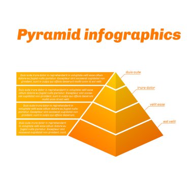 Grow pyramid infographics with gradient.