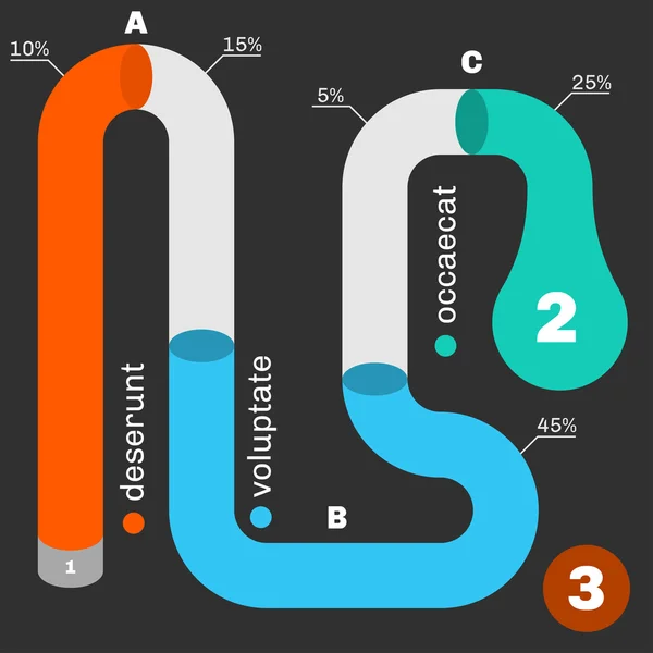 Tube timeline infografische Vorlage. — Stockvektor