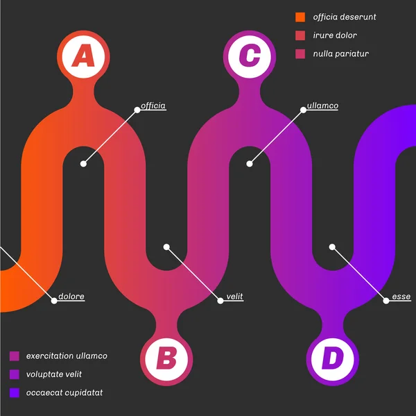 Plantilla de infografías de línea de tiempo con gradiente . — Vector de stock