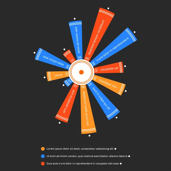 Fiore come infografica sullo sfondo scuro . — Vettoriale Stock