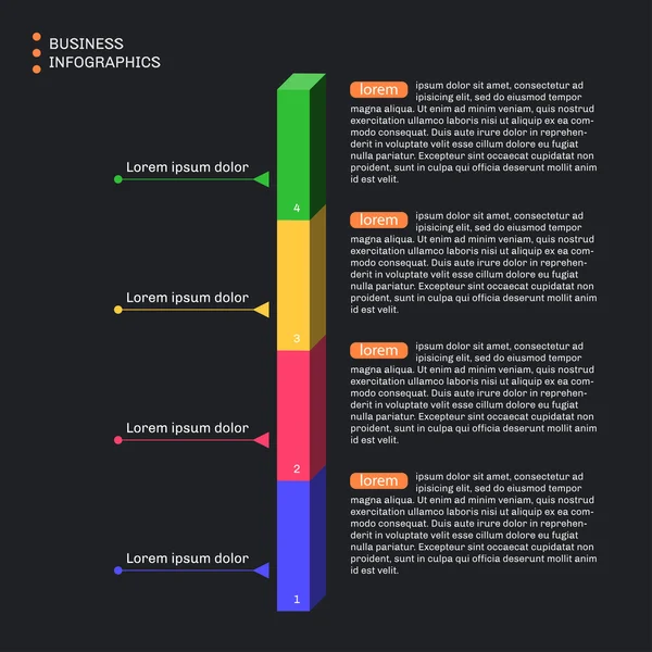 Infografiki kolumna. Płaskie stylu. Projekt pudełko. — Wektor stockowy