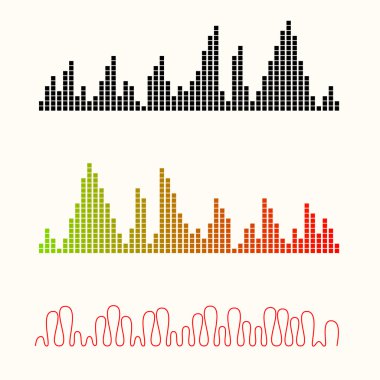 Vektör çizim set ses ekolayzer görselleştirme.