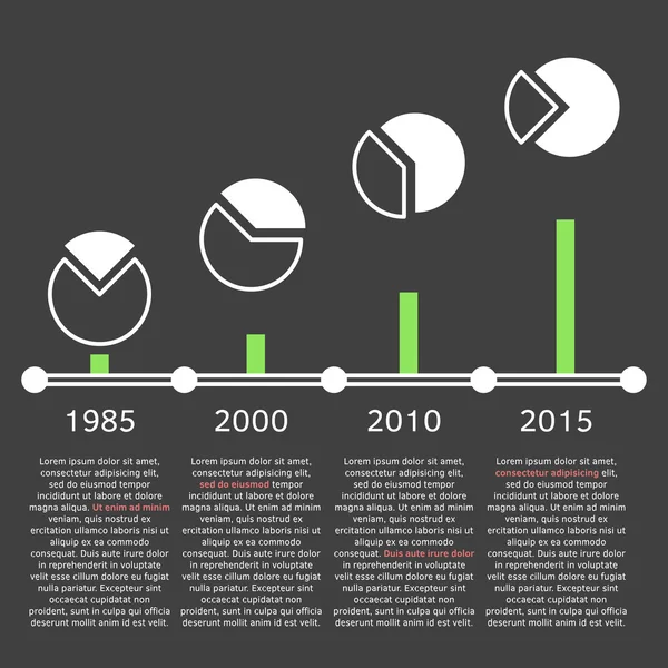 Ilustração vetorial dos infográficos da linha do tempo do modelo de crescimento . —  Vetores de Stock