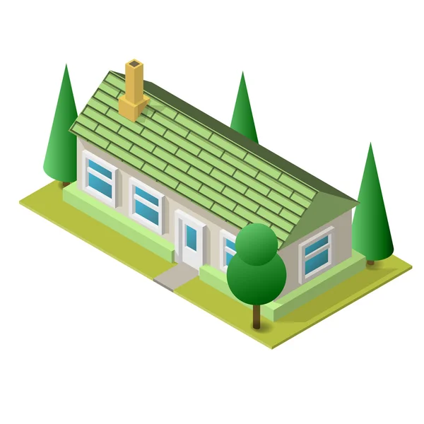 Vector illustration of isometric living building. Placed on sepa — Stock Vector