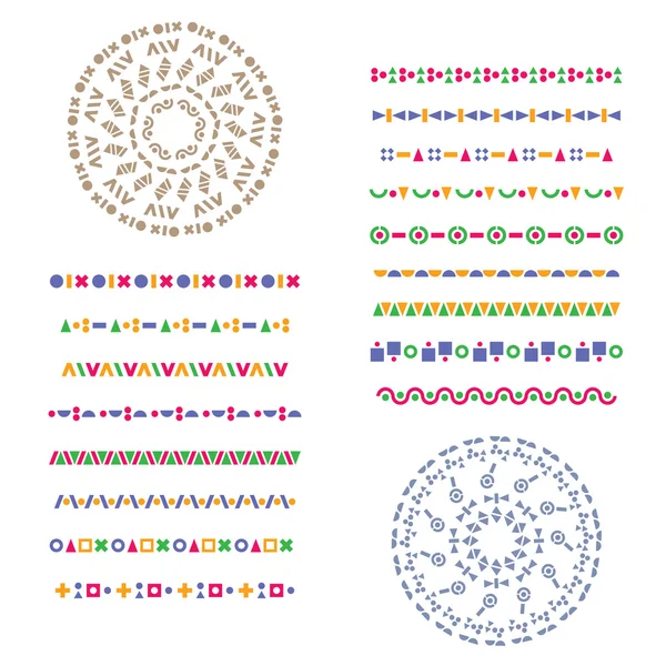 Vector set of geometric borders. Can be used as texture or frame — Wektor stockowy