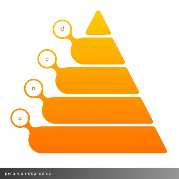 Vector pyramid infographic shows growth with gradient fill.