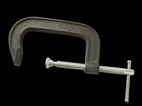Black and silver G clamp — Stock Photo, Image