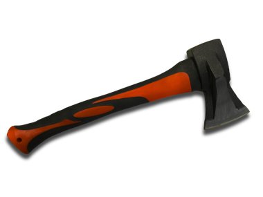 Kırmızı ve siyah kulplu axe.