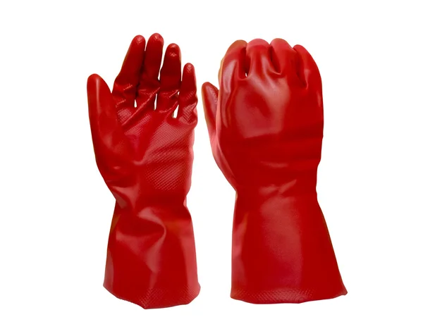 Две защитные красные перчатки — стоковое фото