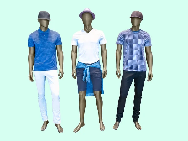 Three male mannequins — Stock Photo, Image