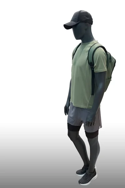 Ganzes Bild Einer Männlichen Schaufensterpuppe Sportbekleidung Isoliert Auf Weißem Hintergrund — Stockfoto
