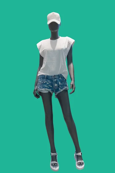 Full Length Image Female Display Mannequin Wearing Casual Summer Clothes — Stock Photo, Image