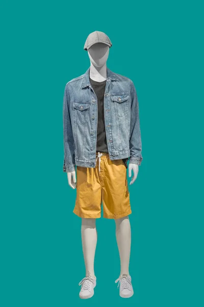 Plná Délka Obraz Mužského Displeje Figuríny Sobě Ležérní Letní Oblečení — Stock fotografie