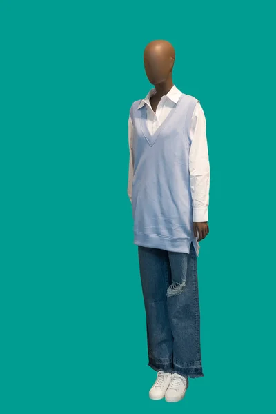 Зображення Повної Довжини Чоловічого Дисплея Манекен Повсякденному Літньому Одязі Ізольовано — стокове фото
