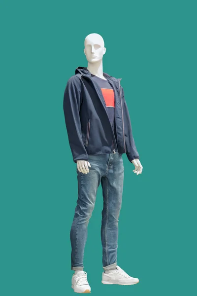 Imagen Completa Maniquí Masculino Con Ropa Casual Verano Aislada Sobre — Foto de Stock