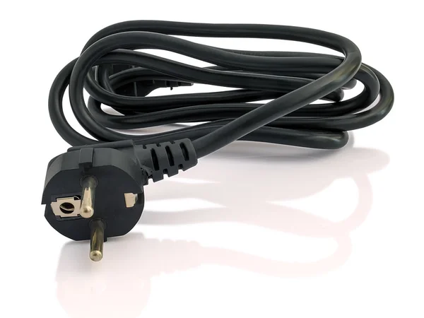 Чёрный электрический кабель — стоковое фото