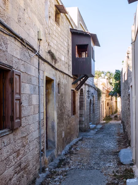 Old Narrow Street in Rhodes town — Stock Photo, Image