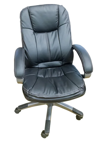 Cadeira de escritório de couro preto — Fotografia de Stock