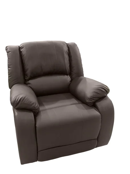 Brązowy skórzany fotel — Zdjęcie stockowe