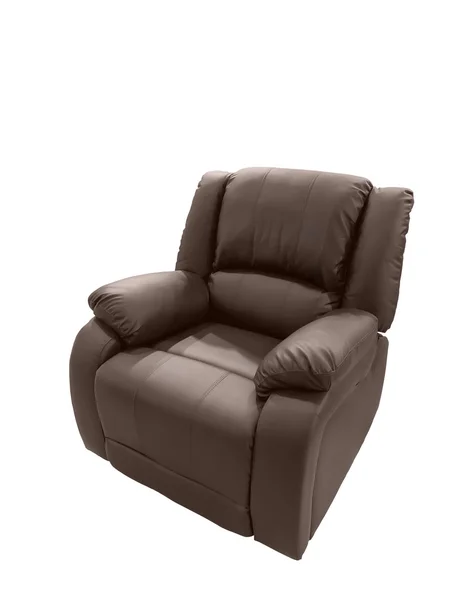 Brązowy skórzany fotel — Zdjęcie stockowe