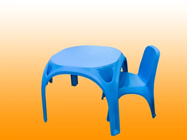 Children's plastic table and chair — Stock Photo, Image