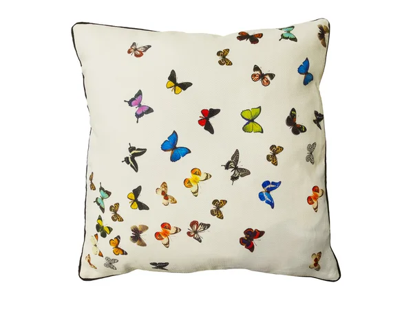 Cuscino con motivo di farfalle — Foto Stock