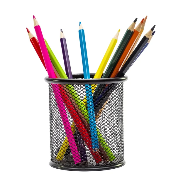 바구니에 색 연필 — 스톡 사진